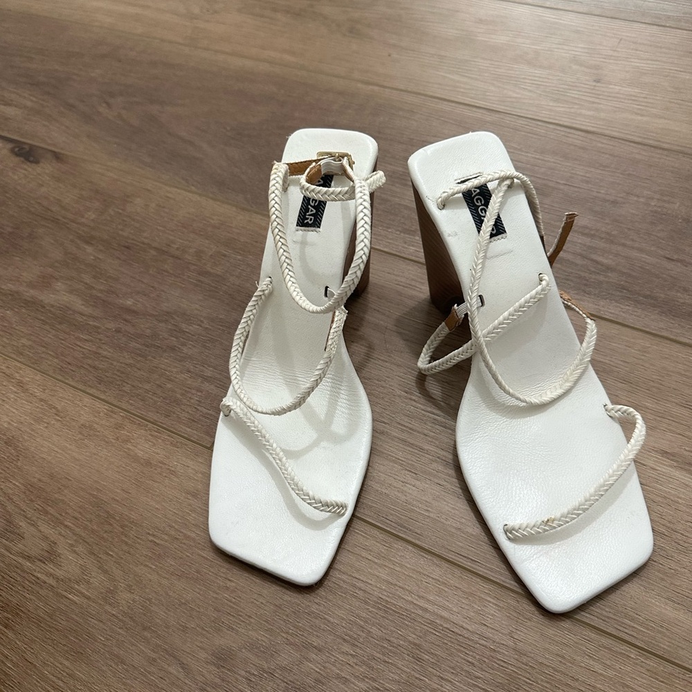 Jaggar White Strappy Heeled Sandals - size 38